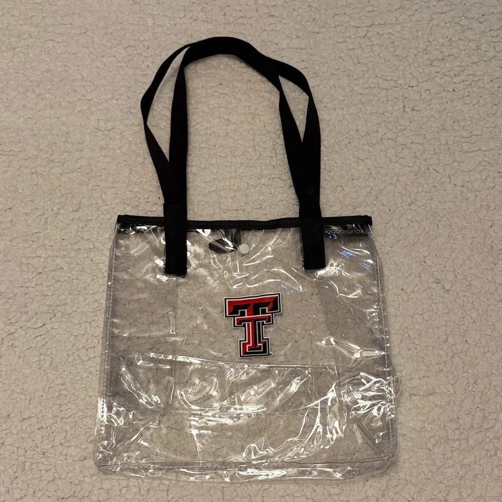 Clear Texas Tech Tote Bag with Black Straps - Picture 1 of 3